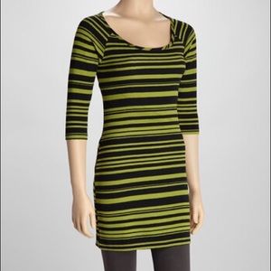 BeBop Green & Black Striped Dress